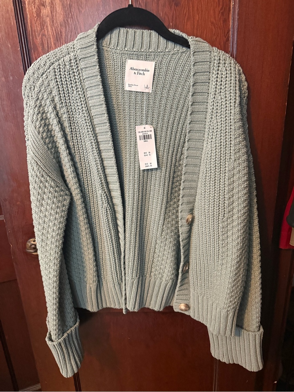 NWT Abercrombie & Fitch Women's Sage Green Chunky Knit Cardigan